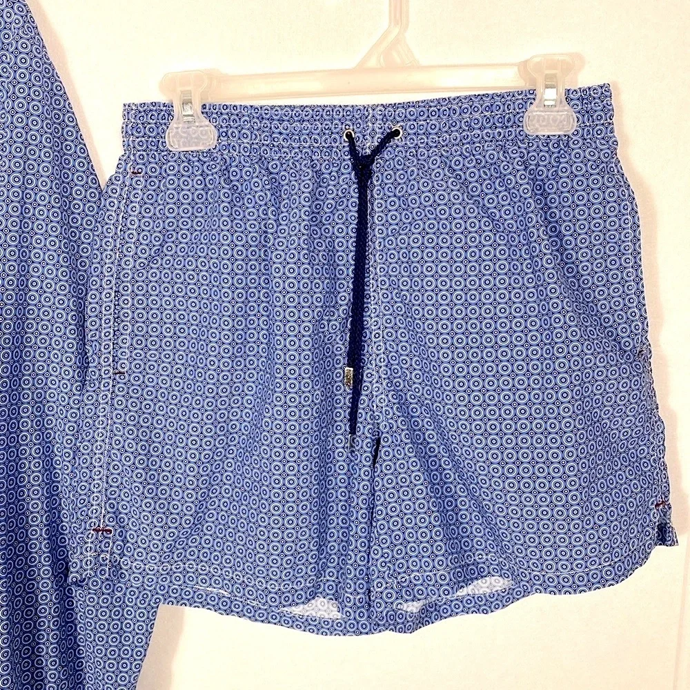 Luca RODA at The Beach (Italian Luxury Brand - Luca Roda) Blue patterned apparel